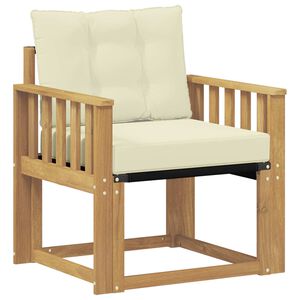 vidaXL Sof&aacute; de exterior Madera maciza de acacia y textileno Blanco