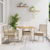 vidaXL Conjunto de Comedor de Jard&iacute;n 3 pcs Beige rat&aacute;n sint&eacute;tico