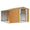 vidaXL Cobertizo jard&iacute;n acero galvanizado marr&oacute;n claro 277x279x179 cm