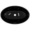 vidaXL Lavabo de vidrio templado negro 54,5x35x15,5 cm