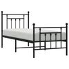 vidaXL Estructura cama sin colch&oacute;n con estribo metal negro 75x190 cm