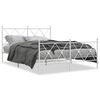 vidaXL Estructura cama sin colch&oacute;n con estribo metal blanco 140x190 cm