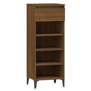 vidaXL Mueble zapatero madera contrachapada marr&oacute;n roble 40x36x105 cm