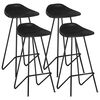 vidaXL Taburetes de cocina 4 unidades cuero aut&eacute;ntico negro