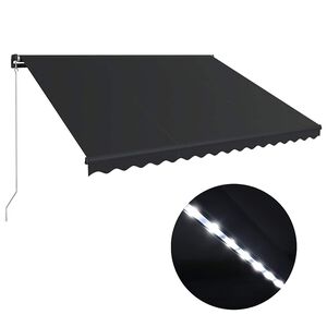 vidaXL Toldo retr&aacute;ctil manual con LED gris antracita 450x300 cm