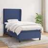 vidaXL Cama box spring con colch&oacute;n tela azul 90x200 cm