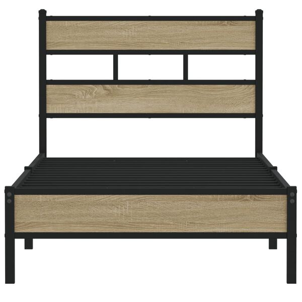 vidaXL Estructura de cama sin colchón madera roble Sonoma 100x190 cm