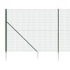 vidaXL Cerca de alambre con pinchos de anclaje verde 1,6x25 m