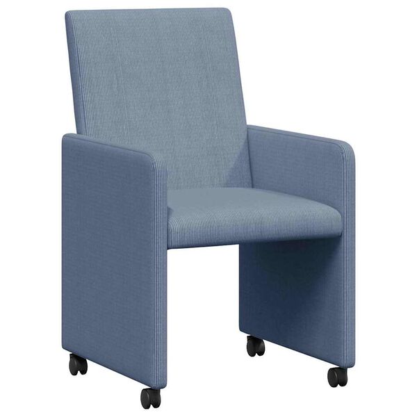 vidaXL Sillas de Comedor con Ruedas 2 pcs Azul 57 x 66 x 94 cm