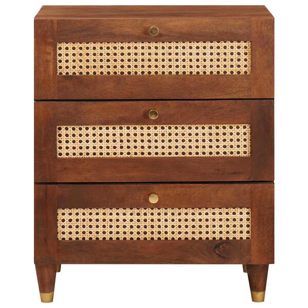 vidaXL Mesas de noche con caj&oacute;n 50 x 33 x 62 cm Madera de mango maciza