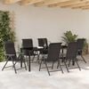 vidaXL Conjunto de Comedor de Jard&iacute;n 7 pcs Negro Polirat&aacute;n