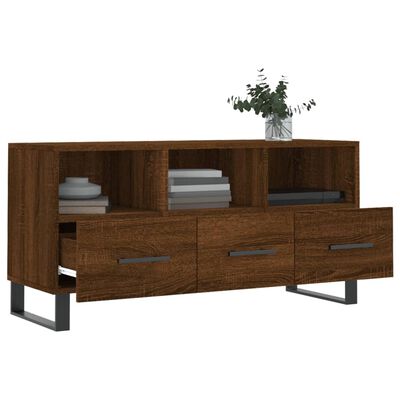 vidaXL Mueble de TV madera de ingeniería marrón roble 102x36x50 cm
