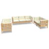 vidaXL Muebles de jard&iacute;n 7 pzas y cojines madera maciza de pino crema
