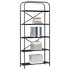 vidaXL Estante de libros Roble Negro 80 x 30 x 183 cm