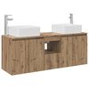 vidaXL Juego de Muebles de Ba&ntilde;o 3 uds. Roble artisan 53 x 35 x 63 cm
