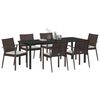 vidaXL Conjunto de Comedor de Jard&iacute;n 7 pcs Marr&oacute;n y Negro