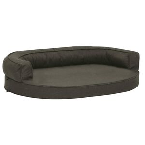 vidaXL Colch&oacute;n para cama de perro ergon&oacute;mico gris oscuro 75x53 cm