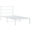 vidaXL Estructura cama sin colch&oacute;n con cabecero metal blanco 90x200 cm