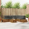 vidaXL Conjunto de sof&aacute;s de exterior 7 Pieza Natural y Antracita