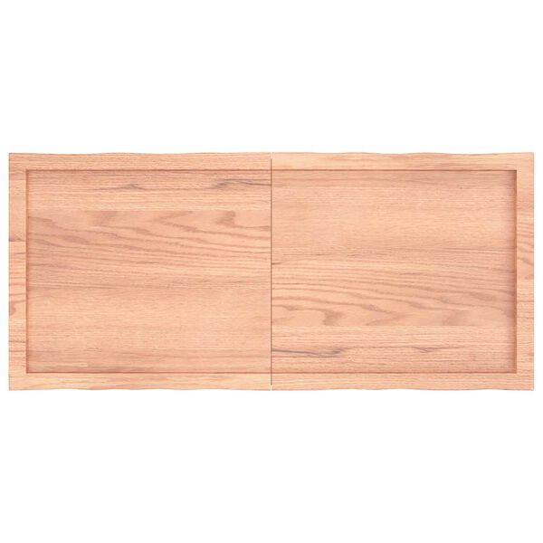 vidaXL Tablero mesa madera tratada borde natural marrón 120x50x(2-4)cm