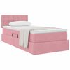vidaXL Cama con almacenamiento Rosa 100 x 200 cm Terciopelo