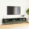 vidaXL Mueble TV acero laminado en fr&iacute;o verde oliva 202x39x43,5 cm