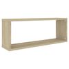vidaXL Estante cubo pared 6 uds contrachapado roble Sonoma 60x15x23 cm