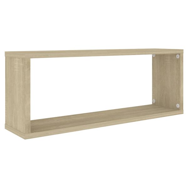 vidaXL Estante cubo pared 6 uds contrachapado roble Sonoma 60x15x23 cm
