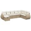 vidaXL Juego de sof&aacute;s de jard&iacute;n con cojines beige 8 pzas rat&aacute;n PE