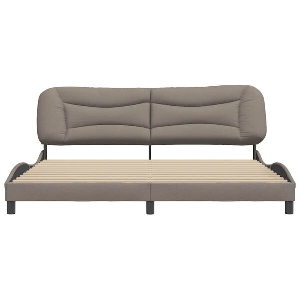 vidaXL Estructura de cama sin colch&oacute;n Hvar tela gris taupe 200x200 cm