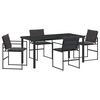 vidaXL Conjunto de Comedor de Jard&iacute;n 5 uds. Negro Textileno y acero
