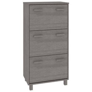 vidaXL Zapatero HAMAR madera maciza pino gris claro 59,5x35x117 cm
