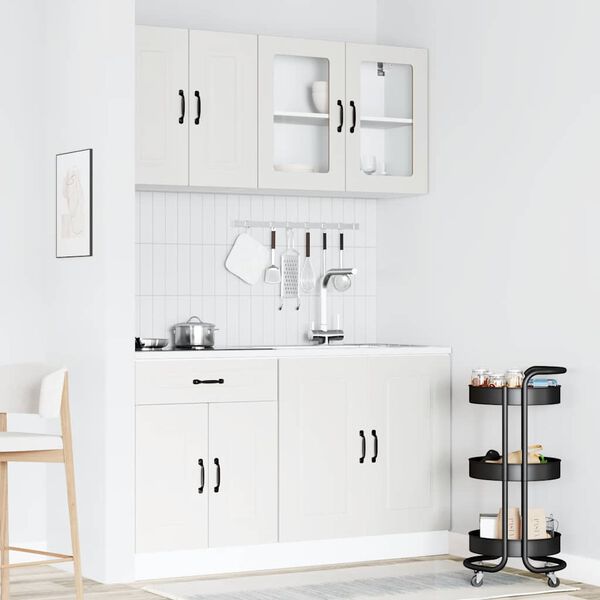 vidaXL Mueble de cocina Kalmar blanco 4 piezas madera contrachapada