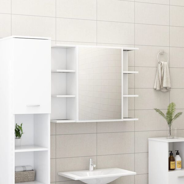 vidaXL Armario de espejo de baño madera contrachapada 80x20,5x64 cm