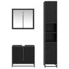 vidaXL Juego de muebles de ba&ntilde;o 3 pcs Roble Negro Madera de ingenier&iacute;a