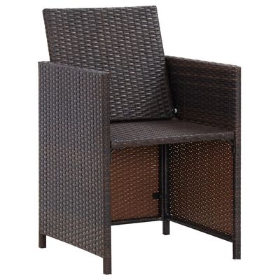 vidaXL Conjunto de silla de jardín y taburete 4 piezas ratán PE negro