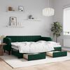 vidaXL Sof&aacute; cama nido con cajones terciopelo verde oscuro 80x200 cm