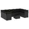 vidaXL Set de sof&aacute;s de jard&iacute;n 10 pzas cojines rat&aacute;n sint&eacute;tico negro