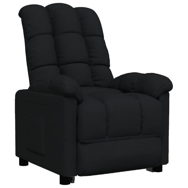 vidaXL Sillón reclinable de tela negro
