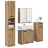vidaXL Juego de muebles de ba&ntilde;o con caj&oacute;n 4 pcs Roble artesanal