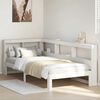 vidaXL Cama con estanter&iacute;a sin colch&oacute;n madera maciza blanca 75x190 cm