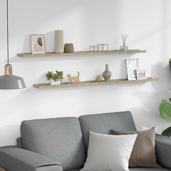 vidaXL Estantes de pared 2 unidades roble Sonoma 115x9x3 cm