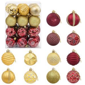 vidaXL Juego de bolas navide&ntilde;as 36 uds. Dorado y rojo vino Di&aacute;m. 6 cm