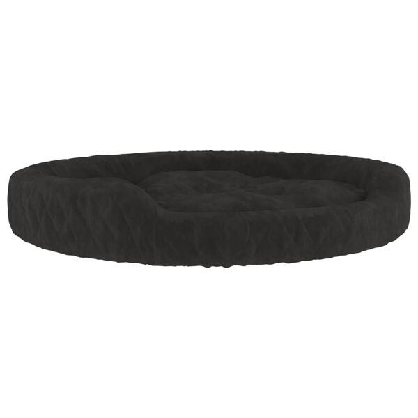 vidaXL Cama para perros de felpa negra 70x55x23 cm