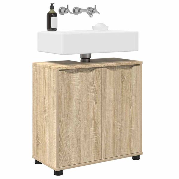 vidaXL Armario para lavabo de ba&ntilde;o Manual Roble Sonoma 60 x 30 x 60 cm