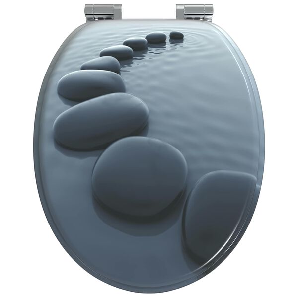 vidaXL Asiento de inodoro de cierre suave Gris 44 x 38 cm