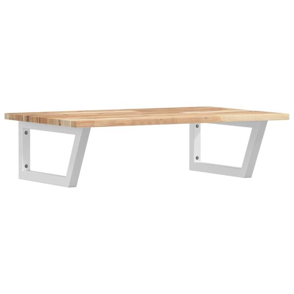 vidaXL Estante de lavabo de pared acero y madera maciza de acacia