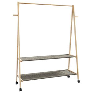 vidaXL Perchero con estantes y ruedas 132x45,5x155,5 cm bamb&uacute;