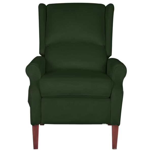 vidaXL Sillón de masaje reclinable de terciopelo verde oscuro