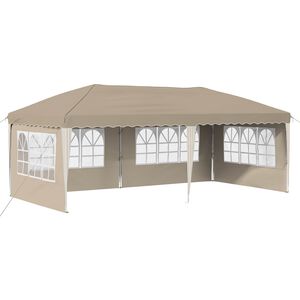 vidaXL Carpa Plegable para Fiestas 575 x 289 x 245 cm Crema